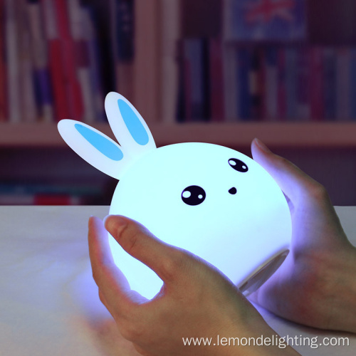 Touch Sensor Soft Silicone Bunny Led Lamp Light